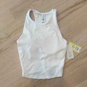 All motion  White High-Neck Racerback Tank